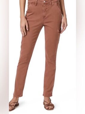 Paige Jolie Slim Cargo Pants Terracotta Size 25